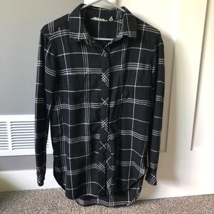 Athleta Black Plaid Shirt